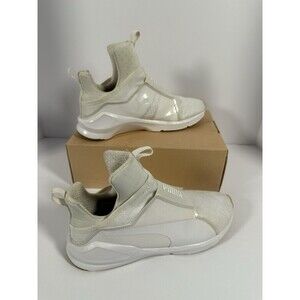 Puma Fierce Bright Women’s 8.5 All White Slip-On Training Sneakers w/Box EUC